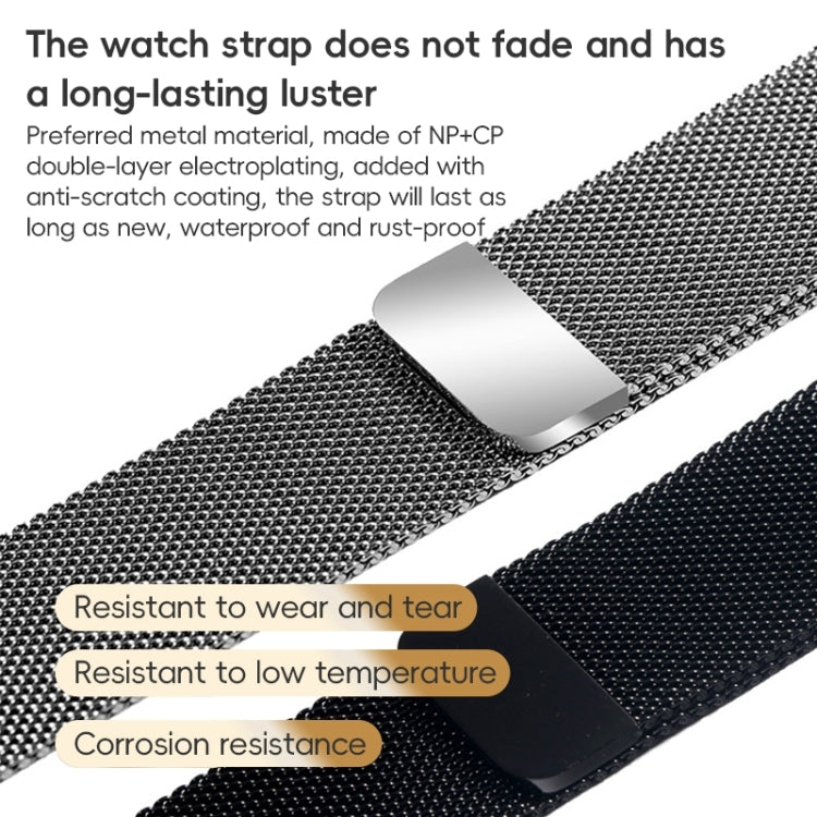 Skorter | For Apple Watch 42mm ZGA Milanese Magnetic Metal Bracelet (Black)
