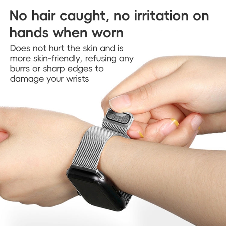 Skorter | For Apple Watch 42mm ZGA Milanese Magnetic Metal Bracelet (Black)