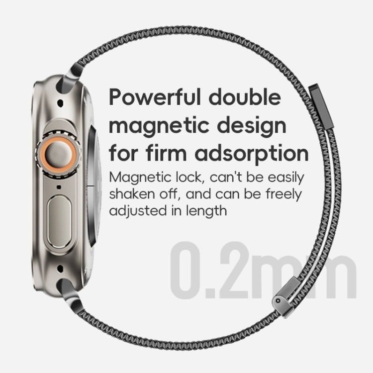 Skorter | For Apple Watch 42mm ZGA Milanese Magnetic Metal Bracelet (Silver)