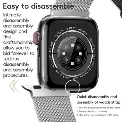 Skorter | For Apple Watch 42mm ZGA Milanese Magnetic Metal Bracelet (Silver)