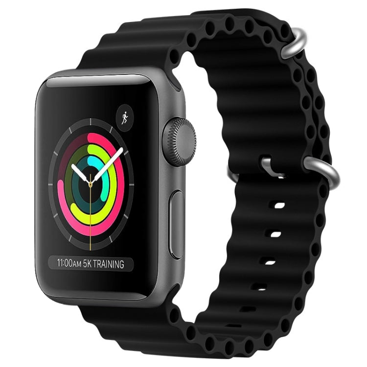 Skorter | For Apple Watch 42mm ZGA Ocean Silicone Strap (Black)