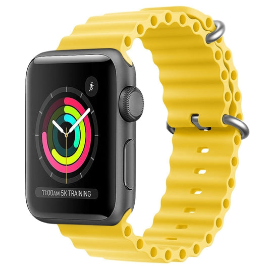 Skorter | For Apple Watch 42mm ZGA Ocean Silicone Watch Strap (Yellow)