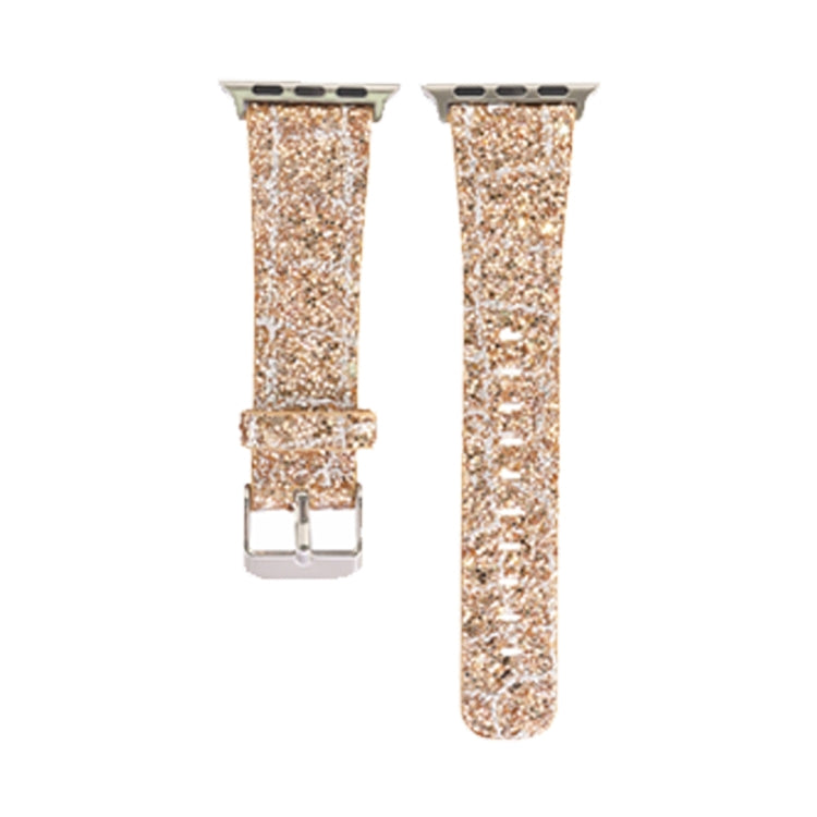 Skorter | For Apple Watch 5 & 4 44mm / 3 & 2 & 1 42mm Glitter Sequin Leather Band (Rose Gold)