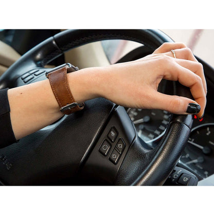 Skorter | For Apple Watch 5 & 4 44mm / 3 & 2 & 1 42mm Square Tail Retro Crazy Horse Leather Watch Band (Black)