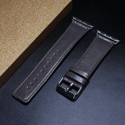 Skorter | For Apple Watch 5 & 4 44mm / 3 & 2 & 1 42mm Square Tail Retro Crazy Horse Texture Leather Watch Strap (Gray)
