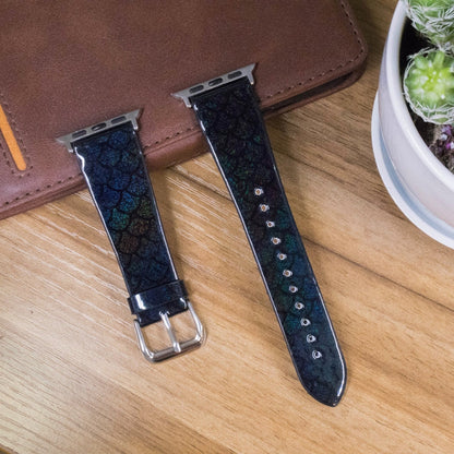 Skorter | For Apple Watch 5 & 4 40mm / 3 & 2 & 1 38mm Discolored Glitter Fish Scale Texture Watch Band (Black)