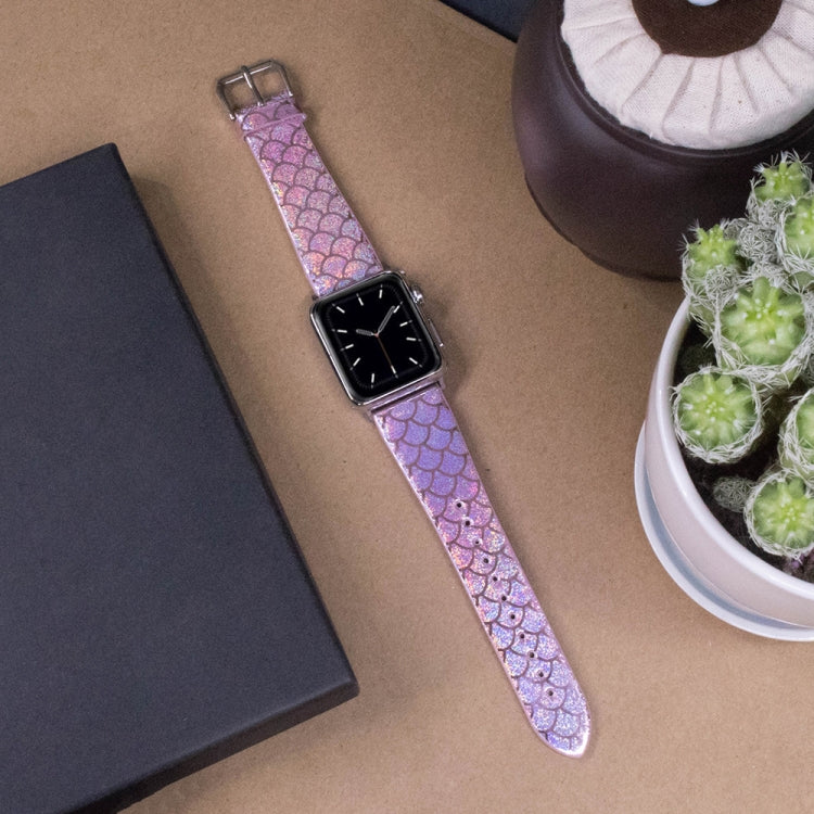 Skorter | For Apple Watch 5 & 4 40mm / 3 & 2 & 1 38mm Discoloration Glitter Fish Scale Texture Watch Band (Pink)