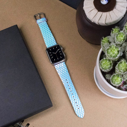 Skorter | For Apple Watch 5 & 4 44 mm / 3 & 2 & 1 42 mm Discoloration Glitter Fish Scale Texture Watch Band (Rhombic)