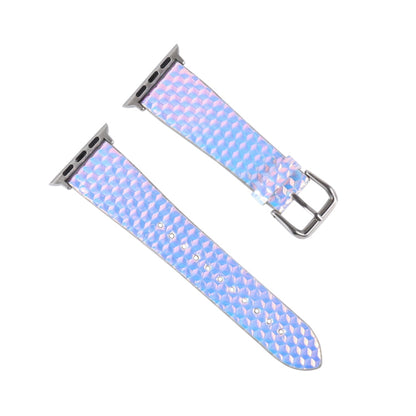 Skorter | For Apple Watch 5 & 4 44 mm / 3 & 2 & 1 42 mm Discoloration Glitter Fish Scale Texture Watch Band (Rhombic)