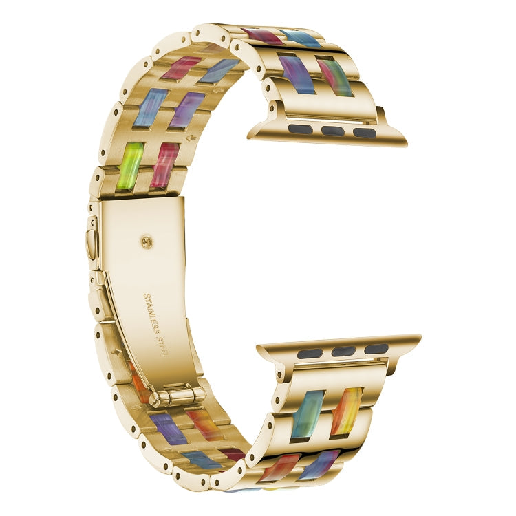 Skorter | For Apple Watch 5 & 4 44mm / 3 & 2 & 1 42mm Stainless Steel + Resin Watch Strap (Iridescent)