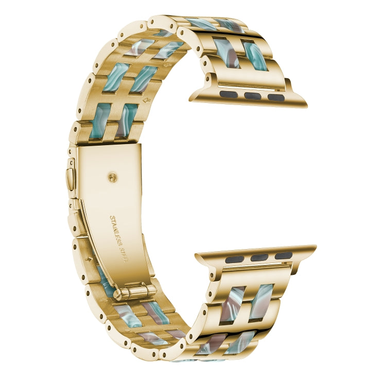 Skorter | For Apple Watch 5 & 4 44mm / 3 & 2 & 1 42mm Stainless Steel + Resin Band (Emerald Green)