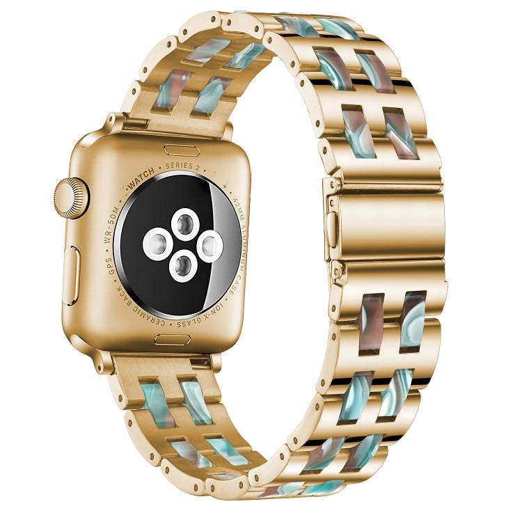 Skorter | For Apple Watch 5 & 4 44mm / 3 & 2 & 1 42mm Stainless Steel + Resin Band (Emerald Green)