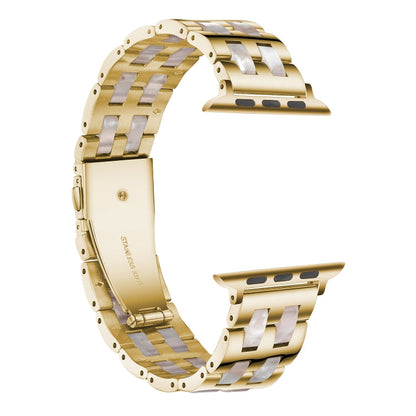 Skorter | For Apple Watch 5 & 4 44mm / 3 & 2 & 1 42mm Stainless Steel + Resin Bracelet (Pink Flower)