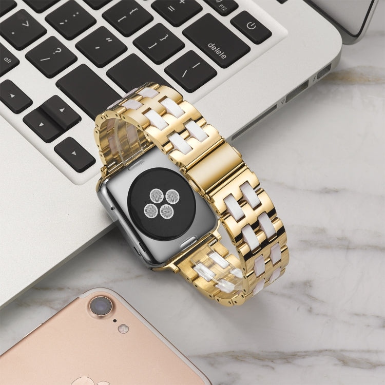 Skorter | For Apple Watch 5 & 4 44mm / 3 & 2 & 1 42mm Stainless Steel + Resin Bracelet (Pink)