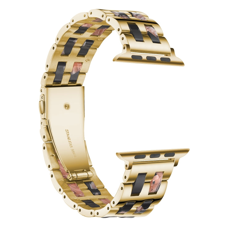 Skorter | For Apple Watch 5 & 4 44mm / 3 & 2 & 1 42mm Stainless Steel + Resin Strap (Black Rose)