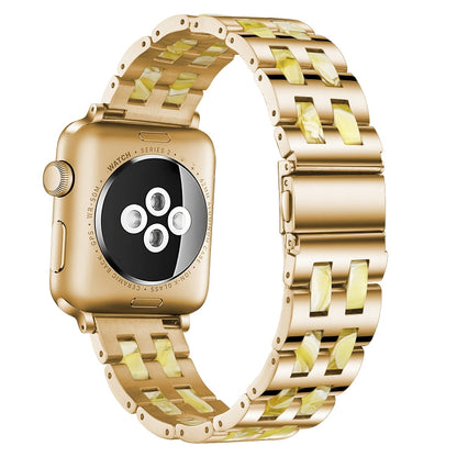 Skorter | For Apple Watch 5 & 4 44mm / 3 & 2 & 1 42mm Stainless Steel + Resin Strap (Beeswax)