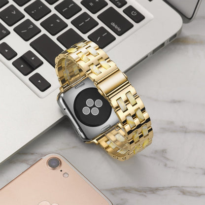 Skorter | For Apple Watch 5 & 4 44mm / 3 & 2 & 1 42mm Stainless Steel + Resin Strap (Beeswax)