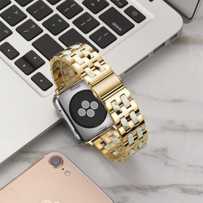 Skorter | For Apple Watch 5 & 4 44mm / 3 & 2 & 1 42mm Stainless Steel + Resin Band (Nougat)