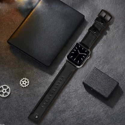 Skorter | For Apple Watch 5 & 4 40mm / 3 & 2 & 1 38mm Leather Watch Band (Black)
