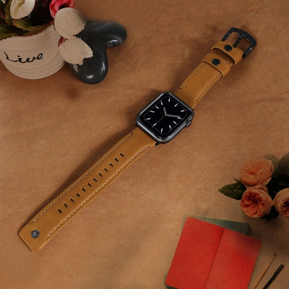 Skorter | For Apple Watch 5 & 4 44mm / 3 & 2 & 1 42mm Leather Watch Band (Brown)