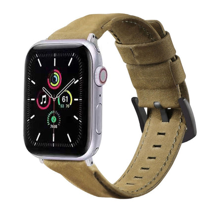 Skorter | For Apple Watch 5 & 4 44mm / 3 & 2 & 1 42mm Leather Watch Strap (Army Green)