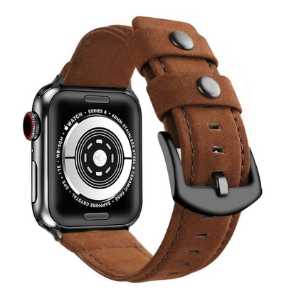 Skorter | For Apple Watch 5 & 4 44mm / 3 & 2 & 1 42mm Leather Watch Band (Coffee)