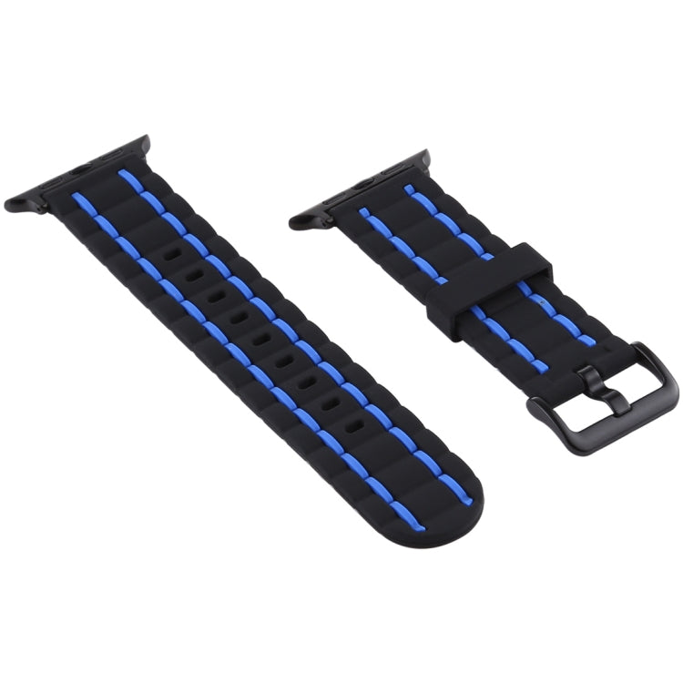 Skorter | For Apple Watch 5 & 4 44mm / 3 & 2 & 1 42mm Silicone Wave Style Watch Band (Blue)