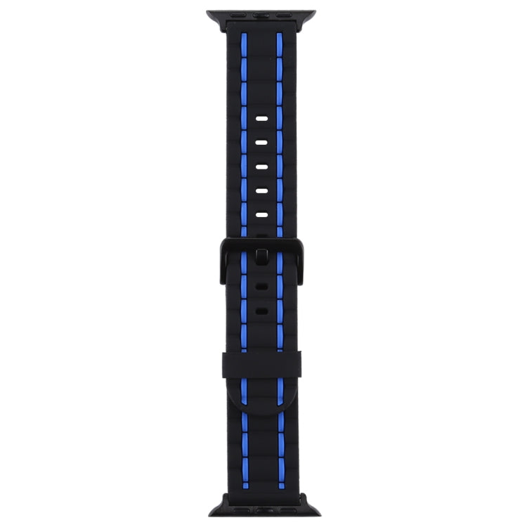 Skorter | For Apple Watch 5 & 4 44mm / 3 & 2 & 1 42mm Silicone Wave Style Watch Band (Blue)