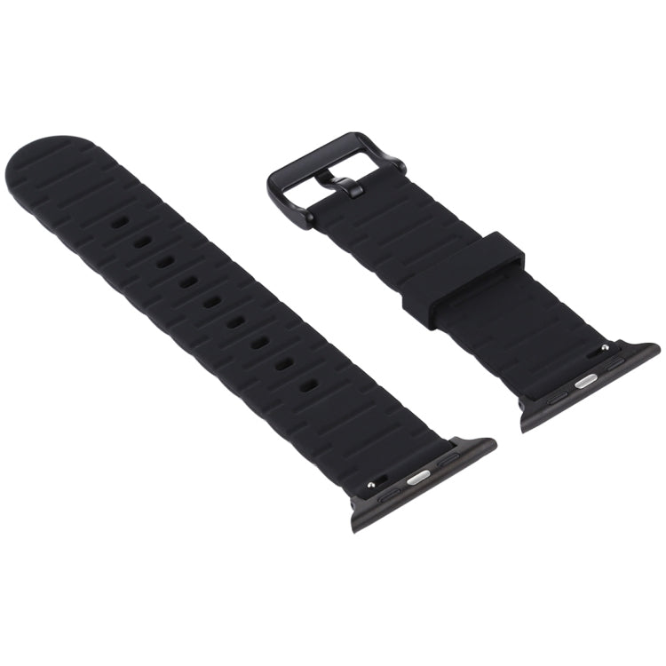 Skorter | For Apple Watch 5 & 4 44mm / 3 & 2 & 1 42mm Silicone Wave Style Watch Band (Yellow)