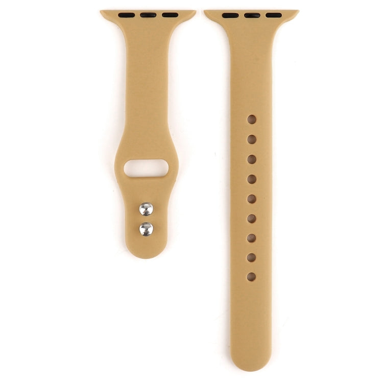 Skorter | For Apple Watch 5 & 4 44mm / 3 & 2 & 1 42mm Thin Silicone Double Closure Band (Walnut)