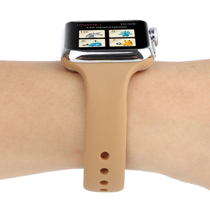 Skorter | For Apple Watch 5 & 4 44mm / 3 & 2 & 1 42mm Thin Silicone Double Closure Band (Walnut)