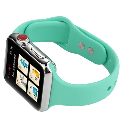 Skorter | For Apple Watch 5 & 4 44mm / 3 & 2 & 1 42mm Thin Silicone Double Buckle Watch Band (Spearmint Green)