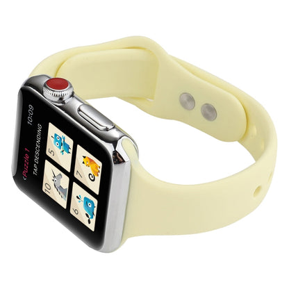 Skorter | For Apple Watch 5 & 4 44mm / 3 & 2 & 1 42mm Thin Silicone Double Closure Watch Strap (Cream Yellow)