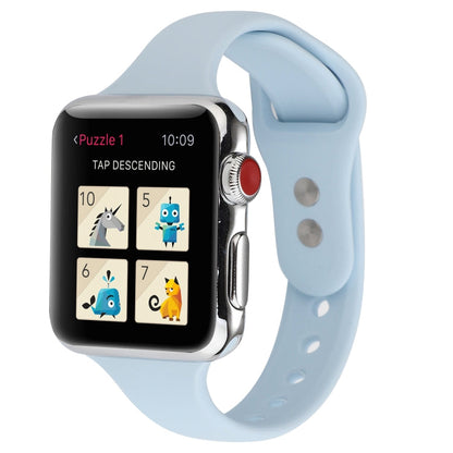 Skorter | For Apple Watch 5 & 4 44mm / 3 & 2 & 1 42mm Thin Silicone Double Buckle Bracelet (Sky Blue)