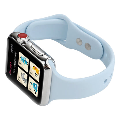 Skorter | For Apple Watch 5 & 4 44mm / 3 & 2 & 1 42mm Thin Silicone Double Buckle Bracelet (Sky Blue)