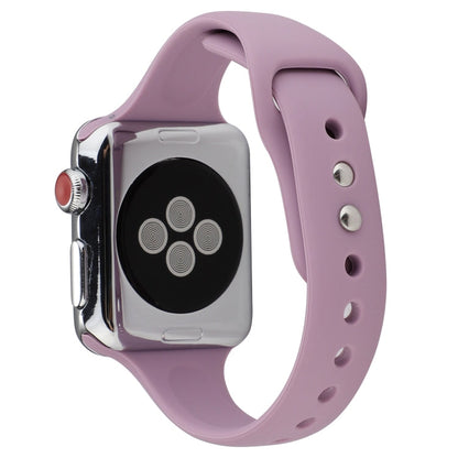 Skorter | For Apple Watch 5 & 4 44mm / 3 & 2 & 1 42mm Thin Silicone Double Shock Watch Strap (Lavender)