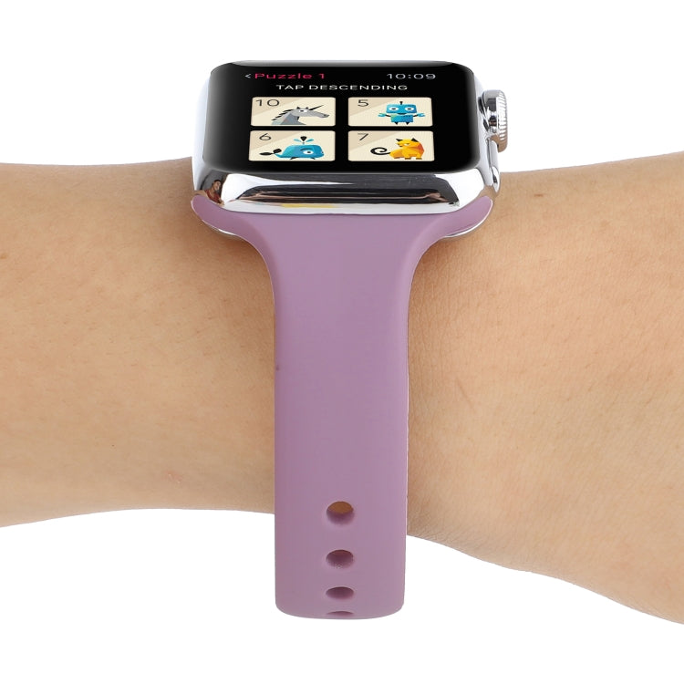 Skorter | For Apple Watch 5 & 4 44mm / 3 & 2 & 1 42mm Thin Silicone Double Shock Watch Strap (Lavender)