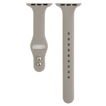 Skorter | For Apple Watch 5 & 4 44mm / 3 & 2 & 1 42mm Thin Silicone Double Closure Watch Strap (Rock Grey)