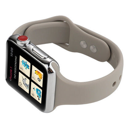 Skorter | For Apple Watch 5 & 4 44mm / 3 & 2 & 1 42mm Thin Silicone Double Closure Watch Strap (Rock Grey)