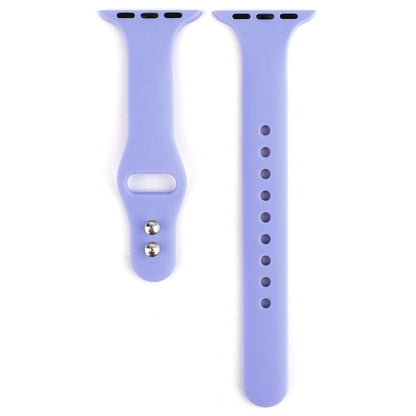 Skorter | For Apple Watch 5 & 4 44mm / 3 & 2 & 1 42mm Slim Silicone Double Closure Watch Band (Lilac)