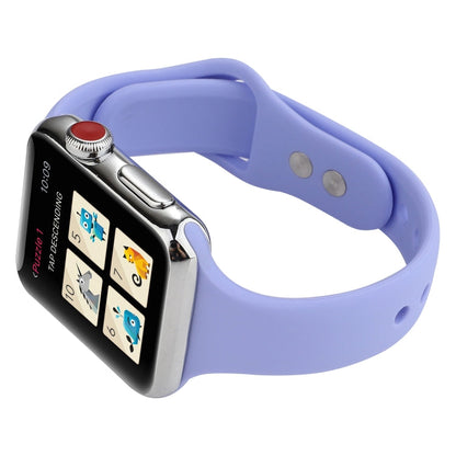 Skorter | For Apple Watch 5 & 4 44mm / 3 & 2 & 1 42mm Slim Silicone Double Closure Watch Band (Lilac)
