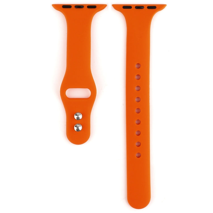 Skorter | For Apple Watch 5 & 4 44mm / 3 & 2 & 1 42mm Thin Silicone Double Closure Watch Band (Orange)