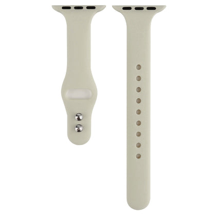 Skorter | For Apple Watch 5 & 4 44mm / 3 & 2 & 1 42mm Thin Silicone Double Buckle Watch Band (Retro White)