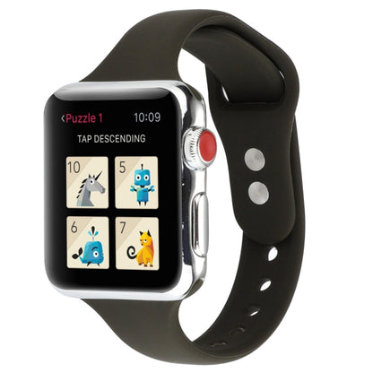 Skorter | For Apple Watch 5 & 4 44mm / 3 & 2 & 1 42mm Thin Silicone Double Closure Watch Band (Olive Green)