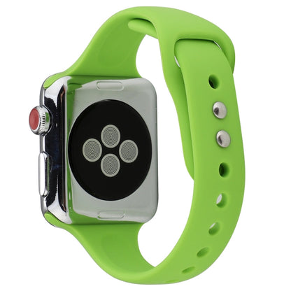 Skorter | For Apple Watch 5 & 4 44 mm / 3 & 2 & 1 42 mm Thin Silicone Double Butterfly Watch Band (Green)