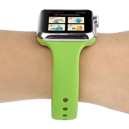 Skorter | For Apple Watch 5 & 4 44 mm / 3 & 2 & 1 42 mm Thin Silicone Double Butterfly Watch Band (Green)