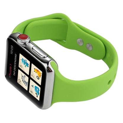 Skorter | For Apple Watch 5 & 4 44 mm / 3 & 2 & 1 42 mm Thin Silicone Double Butterfly Watch Band (Green)