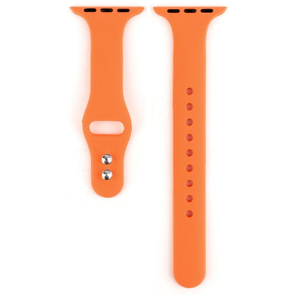 Skorter | For Apple Watch 5 & 4 44mm / 3 & 2 & 1 42mm Thin Silicone Double Closure Watch Band (Papaya Yellow)