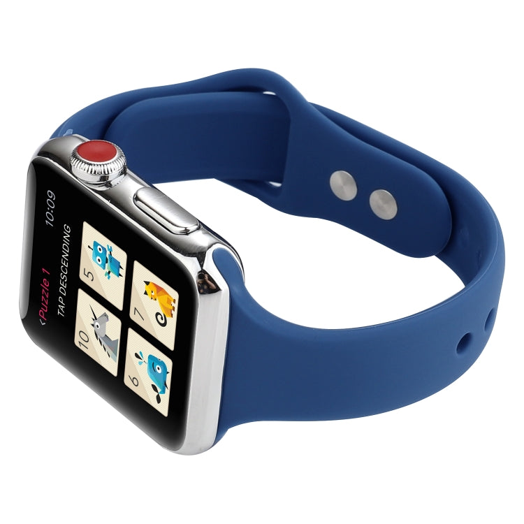 Skorter | For Apple Watch 5 & 4 44mm / 3 & 2 & 1 42mm Thin Silicone Double Buckle Watch Strap (Horizon Blue)