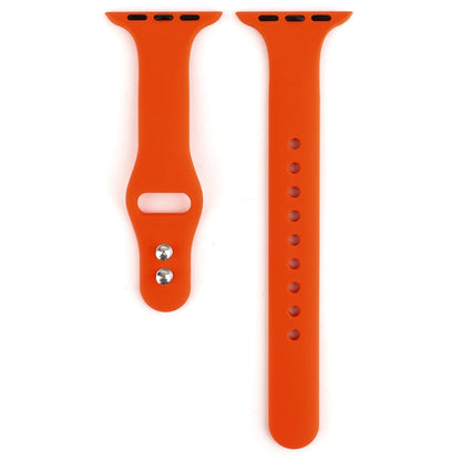 Skorter | For Apple Watch 5 & 4 44mm / 3 & 2 & 1 42mm Thin Silicone Double Snap Closure Watch Band (Apricot Orange)